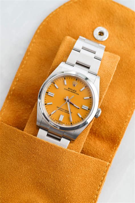 rolex oyster perpetual 36 yellow dial|Rolex Oyster sap 39139 price.